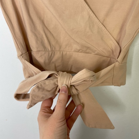 Twik Women's Tan Ballerina Wrap Top - Picture 3 of 7